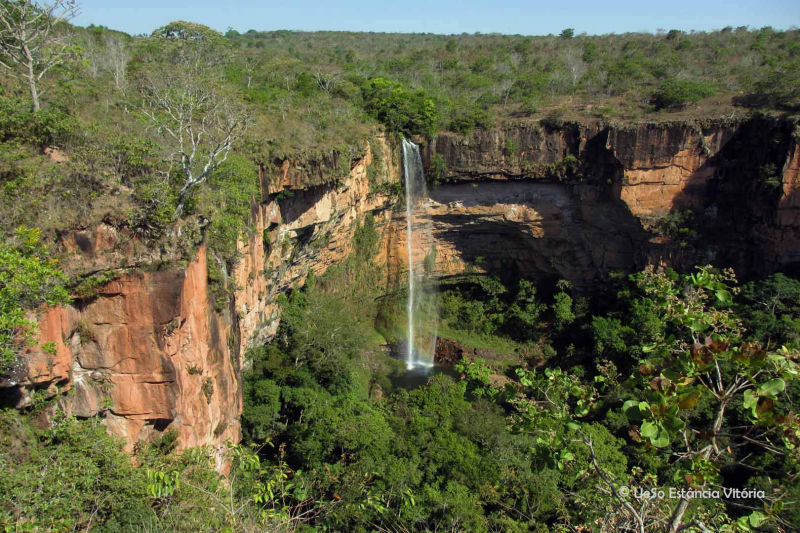  Braut Schleier Wasserfall in Chapada Dos Guimaraes, Veu de Noiva